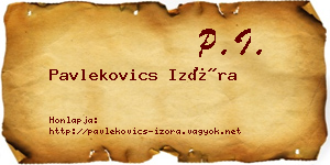 Pavlekovics Izóra névjegykártya